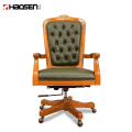 Luxury K204 Classic Wooden and leather swivel executive High back office Chairs